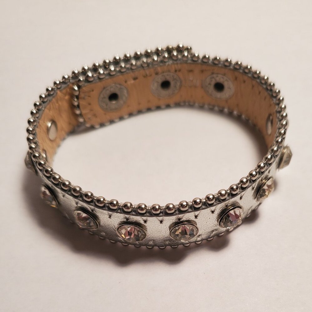Vintage Adjustable Silver & Rhinestone Bracelet